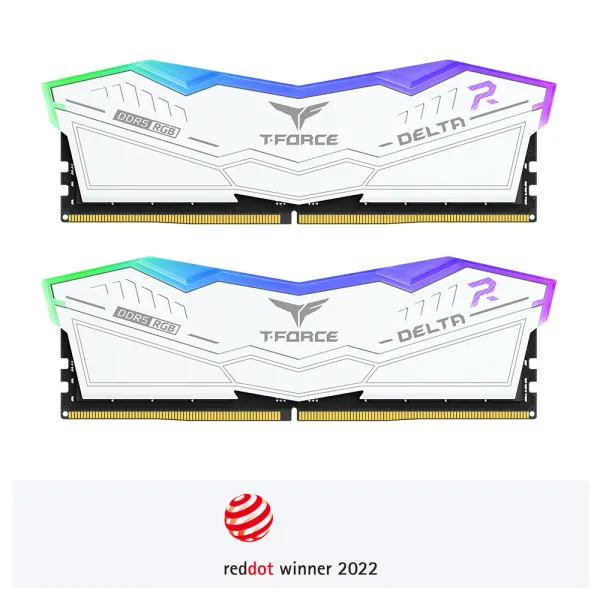 RAM DDR5 64GB(2x32) TeamGroup DELTA RGB 5600MHz CL36 FF4D564G5600HC36BDC01 White Slika 1
