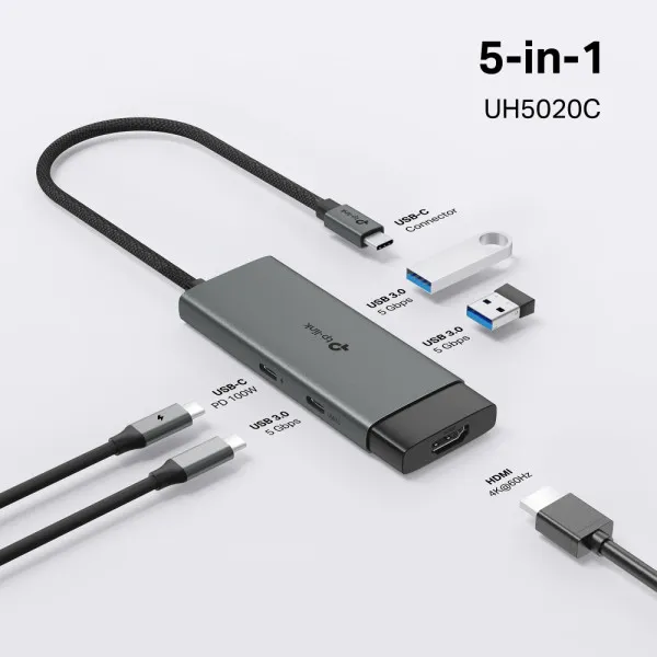 Docking station TP-Link UH5020C USB-C HDMI/2xUSB 3.0/USB-C/PD 100W Slika 4