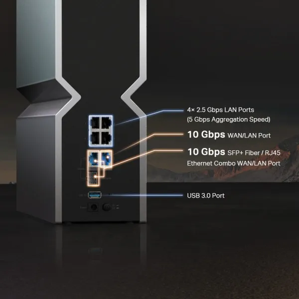 LAN Router TP-Link BE800 WIFi7/11520Mbps/1x10G WAN/4x2.5G LAN/1xSFP combo Slika 5
