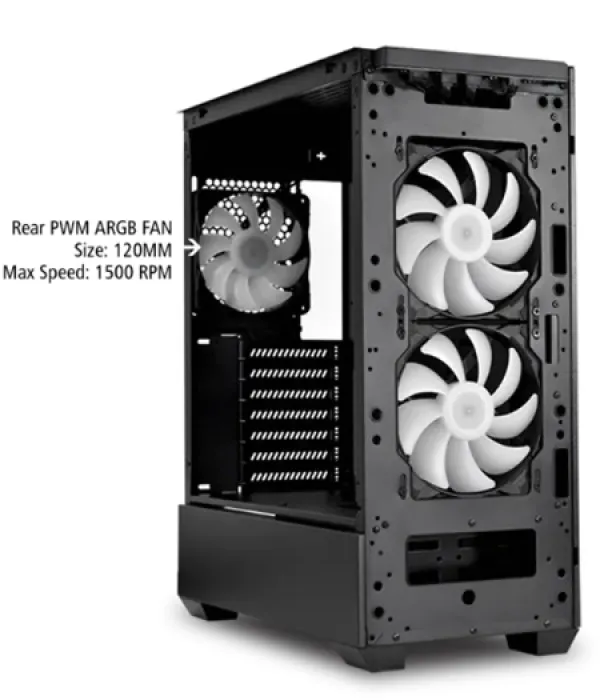 Kućište Lian Li LANCOOL 205 Mesh C X Midi Tower, LANCOOL 205 MESH C X BLACK Slika 3