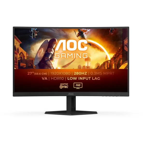 Monitor 27" AOC C27G4ZXE VA 1920x1080/280Hz/0.3ms/2xHDMI/DP/zakrivljen Slika 1