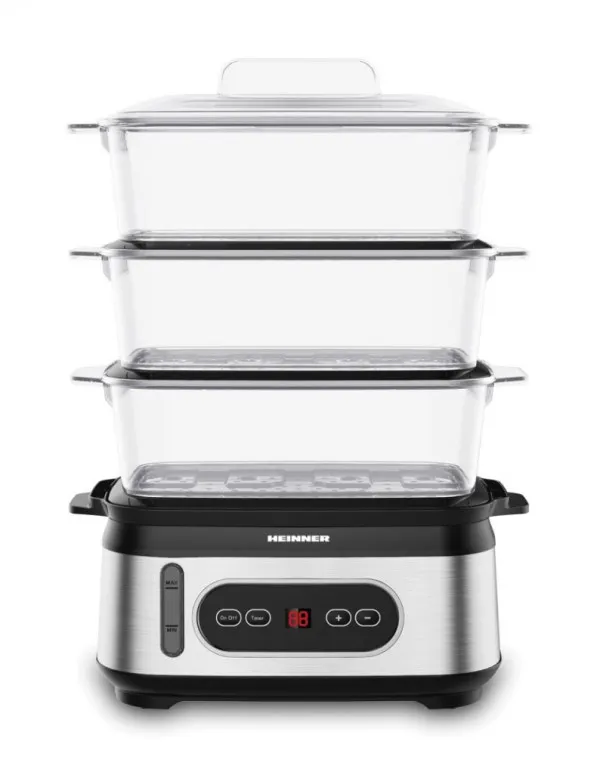 Aparat za kuvanje na pari HEINNER HSA-D950SS 3 posude/1,5l/950W Slika 3