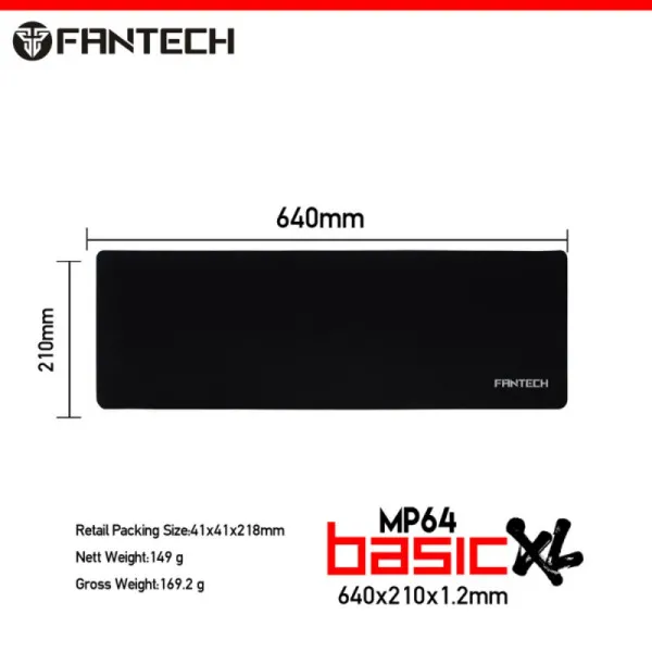 Podloga za miša Fantech Mp64 Basic XL 640x210mm crna Slika 3
