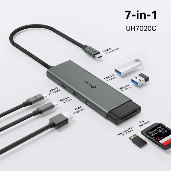 Docking station TP-Link UH7020C USB-C HDMI/2xUSB 3.0/2xUSB-C/CR/PD 100W Slika 8