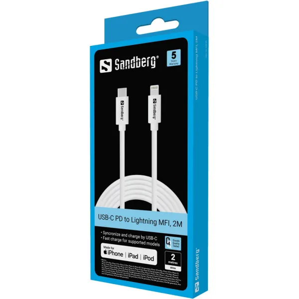Kabl Sandberg 136-59 USB-C PD na Lightning MFI, 2M Slika 2