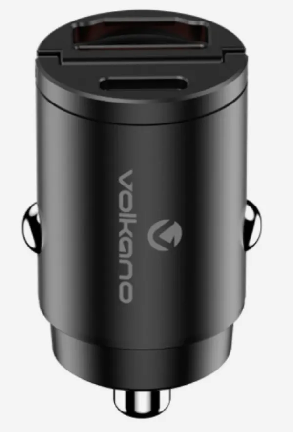 USB auto punjač Volkano Obscurix Series VK-8007-BK 30W USB-A + USB-C Slika 2