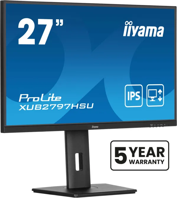 iiyama Monitor 27" Iiyama XUB2797HSU-B2 IPS 1920x1080/100Hz/1ms/HDMI/DP/USB/zvučnici Slika 5