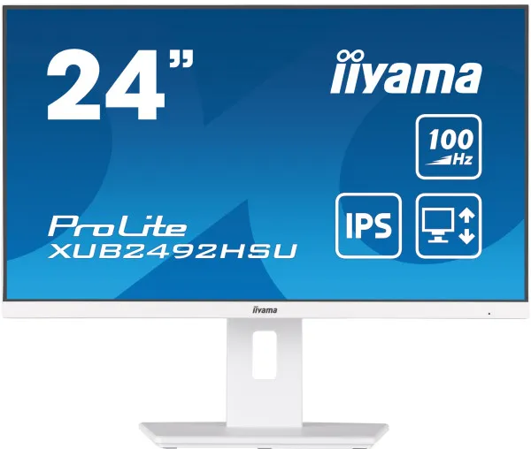 iiyama Monitor 23.8" Iiyama XUB2492HSU-W6 IPS 1920x1080/100Hz/0.4ms/HDMI/DP/USB/zvučnic Slika 1