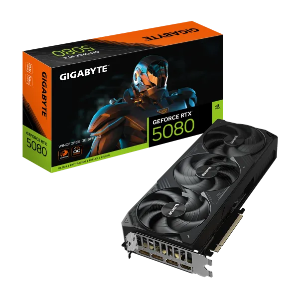 SVGA Gigabyte RTX 5080 WindForce3 OC 16GB, GV-N5080WF3OC-16GD Slika 1