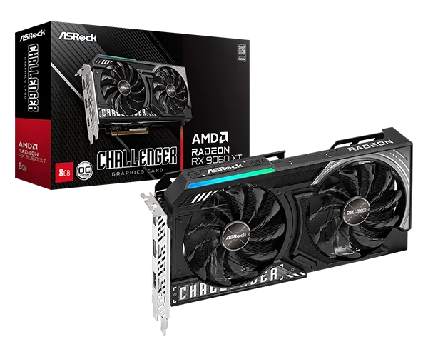 ASRock SVGA ASrock RX 9060 XT Challenger 8GB/GDDR6/128bit/crna, RX9060XT CL 8GO Slika 1