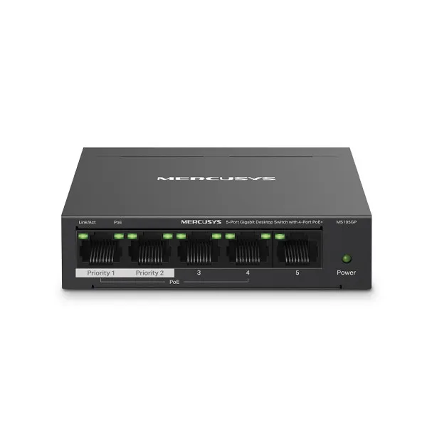 LAN Switch Mercusys MS105GP 5-port 10/100/1000 / 4PoE Slika 1