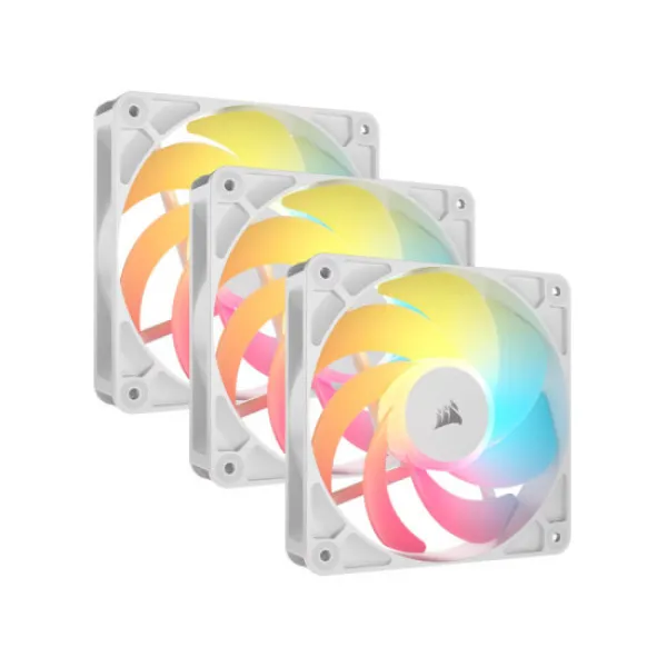 CORSAIR Ventilatori Corsair 3x RS120-R ARGB 120mm PWM-Triple Pack - White, CO-9050197-WW Slika 1