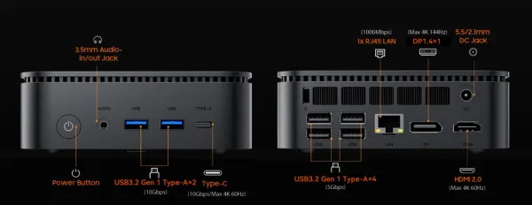 BlackView MP100 Pro i5-12450H/16GB/512GB/1xHDMI+1xDP/RJ45/BT/WiFI/W11P Black Slika 2