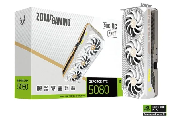 ZOTAC VGA Zotac RTX 5080 SOLID OC White Edition 16GB GDDR7, ZT-B50800Q-10P Slika 4