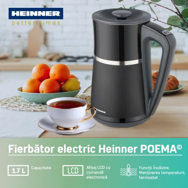Heinner Električno kuvalo HEINNER HEK-D22002WBK 1,7l/displej Slika 2
