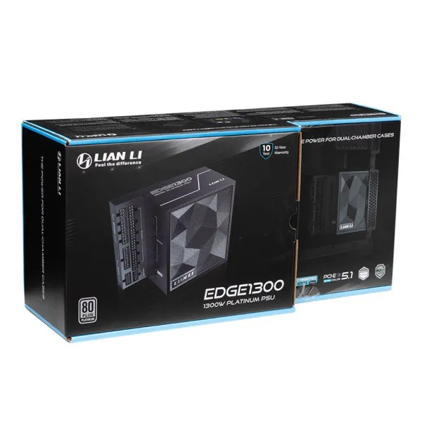 Napajanje 1300W Lian Li EDGE 80PLUS Platinum PCIe 5.1, ATX 3,1 USB HUB, BELO Slika 4