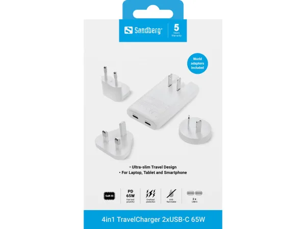Sandberg 4in1 TravelCharger 2xUSB-C/A 65W 441-68 Slika 8