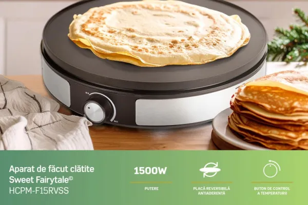 Heinner Aparat za palačinke HEINNER HCPM-F15RVSS 1500W/2 u 1 Slika 3