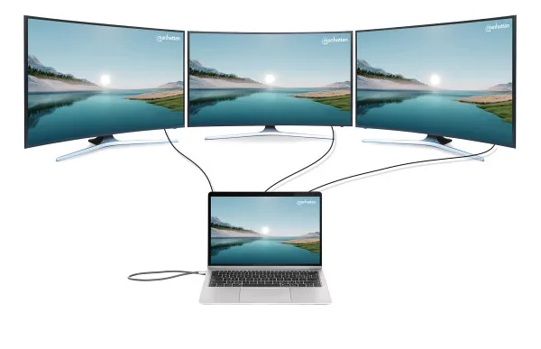 Docking station Manhattan 12in1 USB-C 100W-2xHDMI/DP/GLAN/3xUSB/USB-C 190305 Slika 4