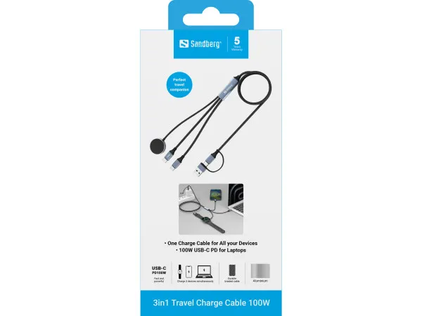 Kabl Sandberg 3u1 441-69 2xUSB-C/Mag Safe/100W Slika 3