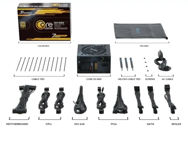 Seasonic Napajanje 850W SeaSonic Core GX-850 (Core ATX 3) / SRP-CGX851-A5A32SF Slika 2