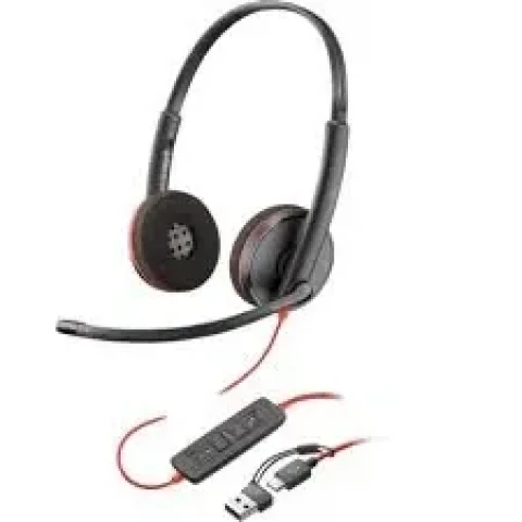 Slušalice žične HP Poly 3225 USB-C+3.5mm Plug+USB-C/A crne 8X229AA Slika 1