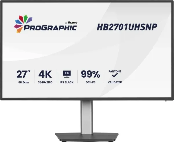 iiyama Monitor 27" Iiyama HB2701UHSNP-B1 IPS 3840x2160/60Hz/4ms/HDMI/DP/USB/RJ45/pivot Slika 1