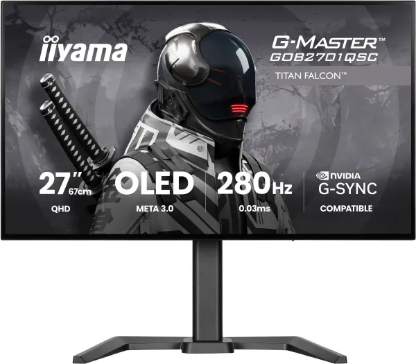iiyama Monitor 27" Iiyama GOB2701QSC-B1 IPS OLED 2560x1440/280Hz/0.03ms/HDMI/DP/pivot Slika 1