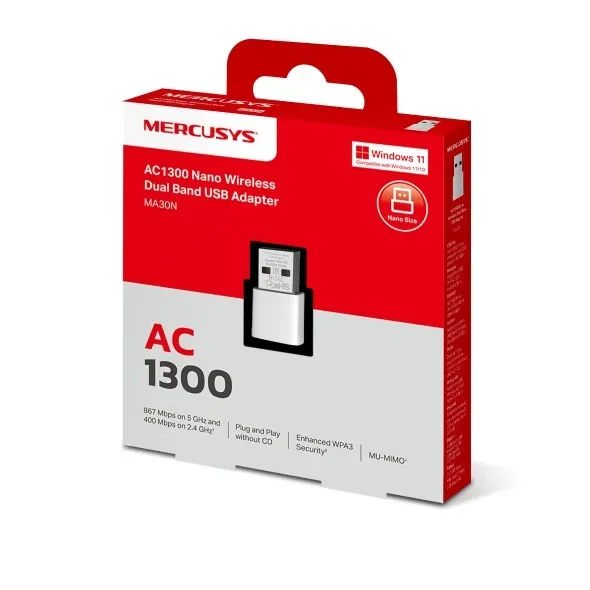 LAN MK Mercusys MA30N USB WiFi AC1300 Nano Slika 2
