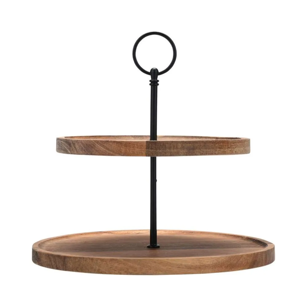 ESTIA ES01-30933 POSLUŽAVNIK ZA SERVIRANJE NA 2 NIVOA BAMBUS 25CM Slika 1