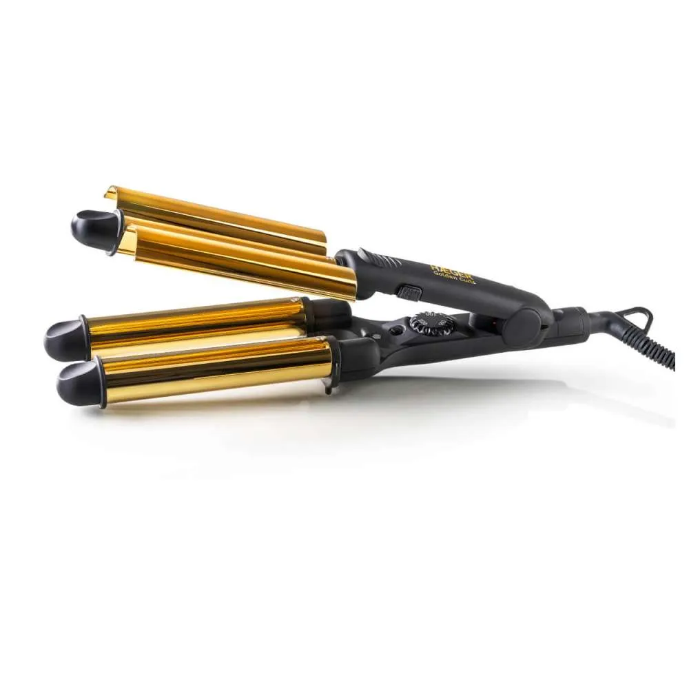 HAEGER HR-45B.002A STAJLER SA TROSTRUKIM KERAMIČKIM UVIJAČEM ZA KOSU GOLDEN Slika 1