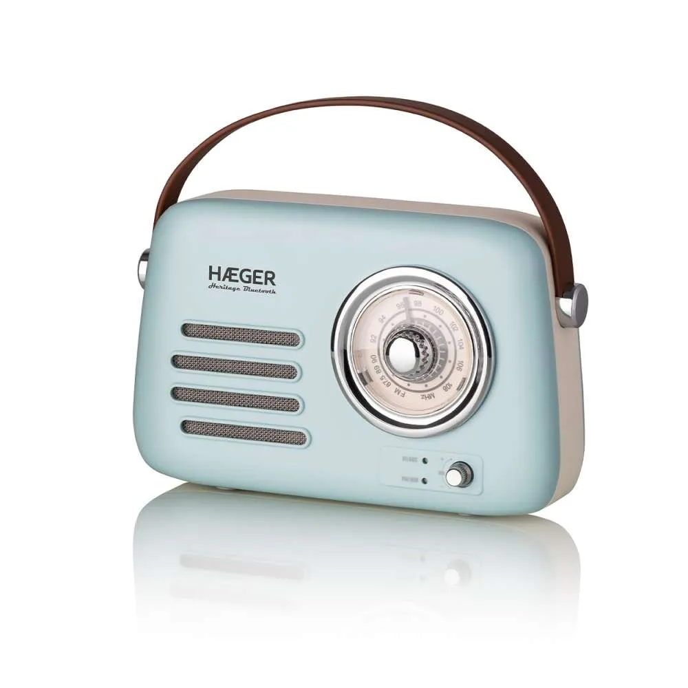 HAEGER RB-BLU.002A RETRO FM RADIO BLUETOOTH, USB, AUX 5W PLAVI Slika 1
