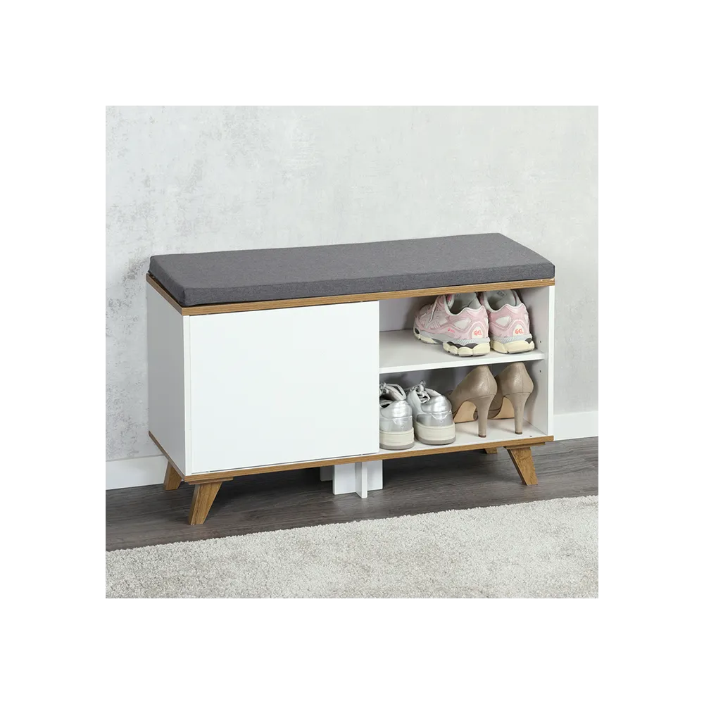 KESPER KSP15942 CIPELARNIK SA JASTUKOM ZA SEDENJE BELI 77 x 48 x 30 CM Slika 1