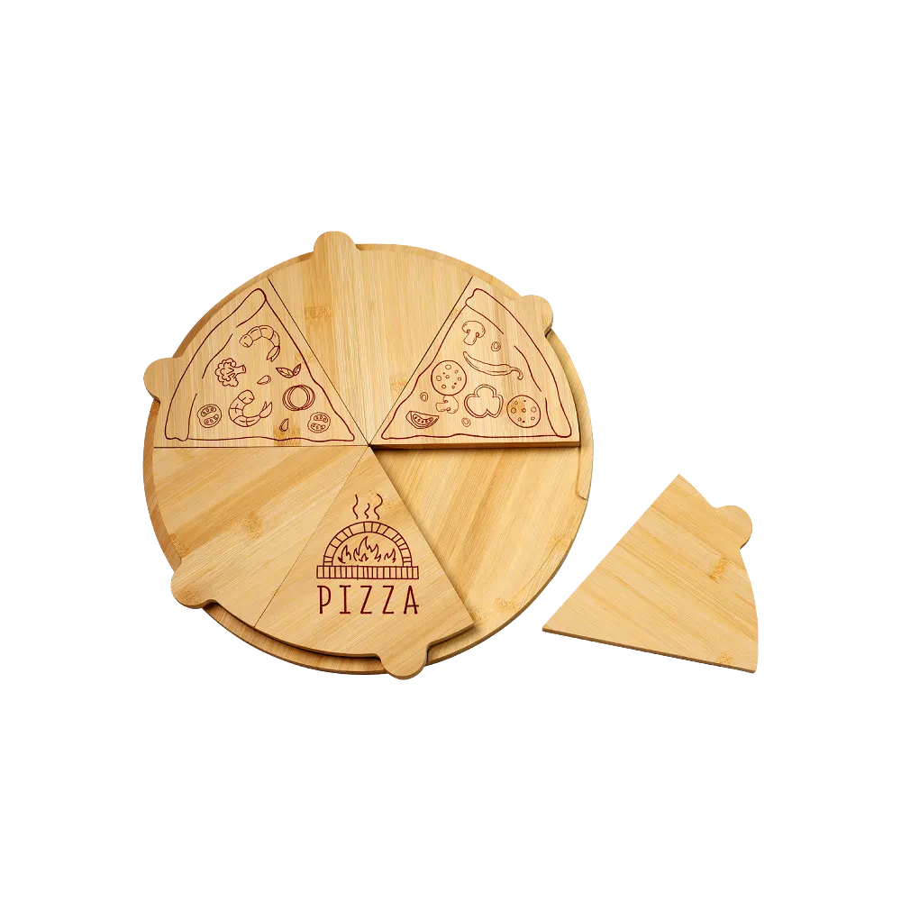 KESPER KSP58468 DASKA ZA PIZZU BAMBUS 36,5 CM SA 6 POJEDINAČNIH KRIŠKI Slika 1