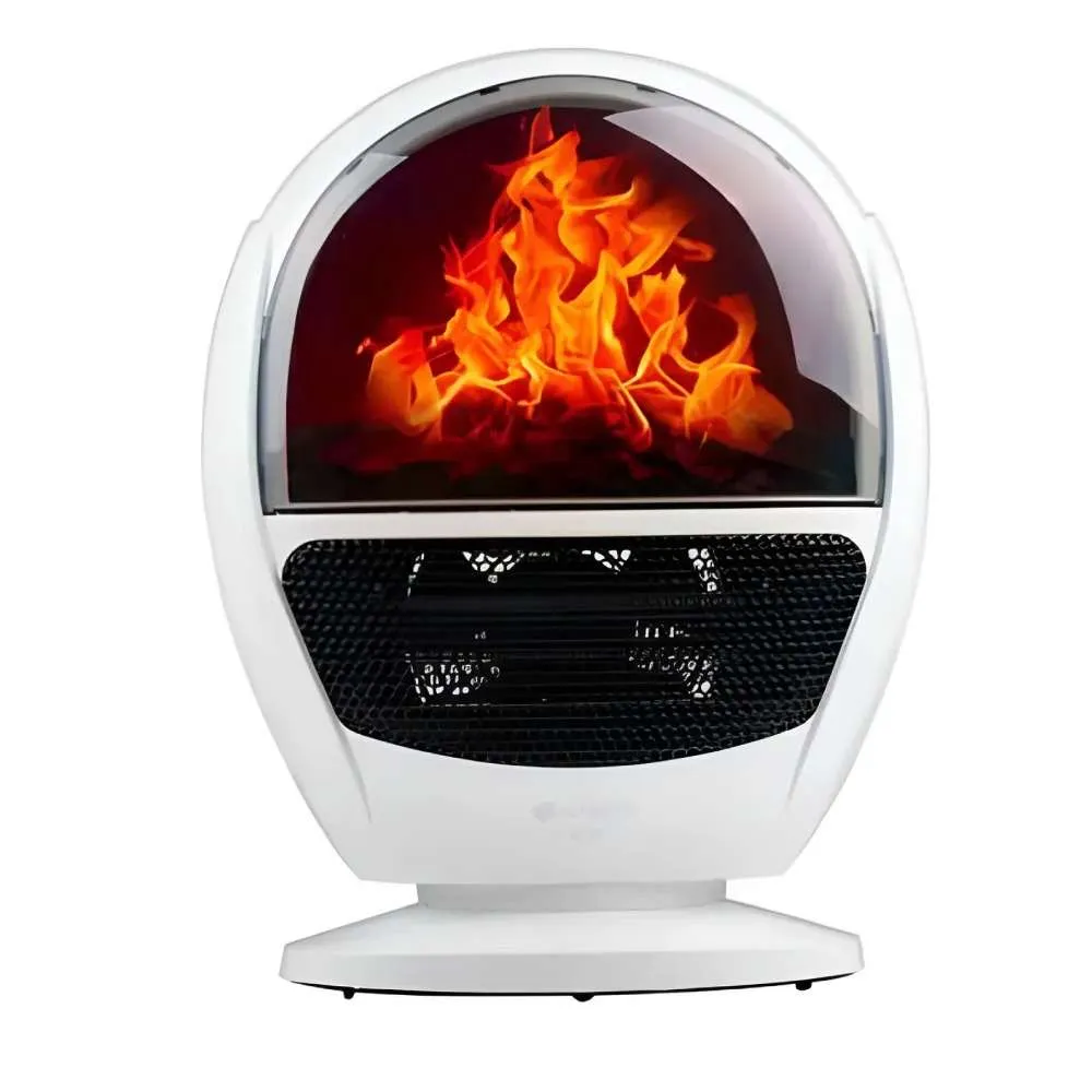 RAF R.1600 MINI KERAMIČKA GREJLICA SA EFEKTOM KAMINA BELA 1500W Slika 1