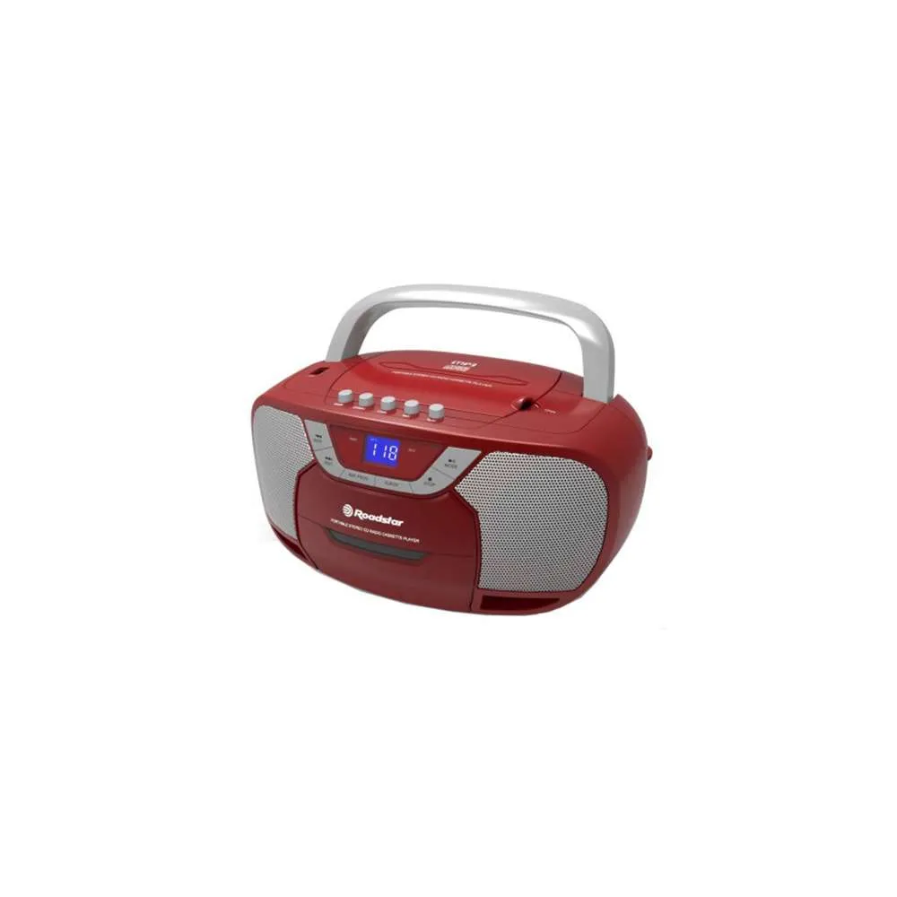 ROADSTAR RCR4635UMPRD PRENOSIVI CD RADIO KASETOFON CRVENI Slika 1