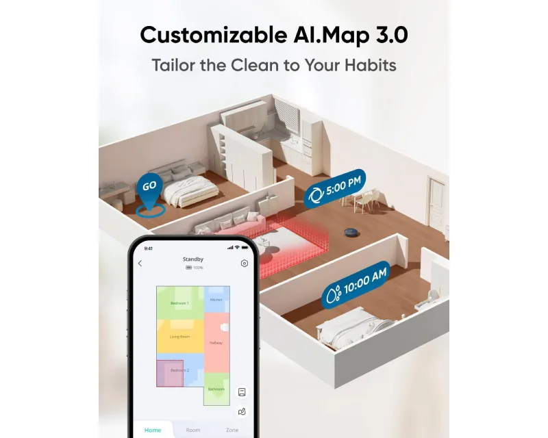ANKER Eufy Omni X10 Pro MopMaster Robot Usisivač sa bazom beli  Slika 9