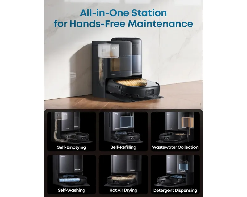 ANKER Eufy Omni E25 HydroJet Robot Usisivač sa bazom crni  Slika 3