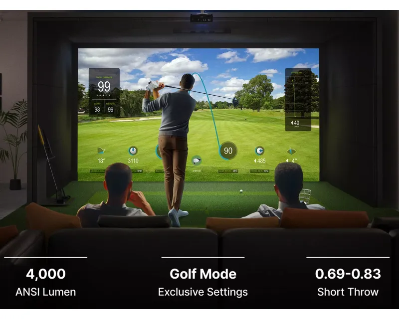 BENQ AH700ST Laser GOLF projector 4000 ANSI lumena 3.000.000:1 Short Trow projektor Slika 7