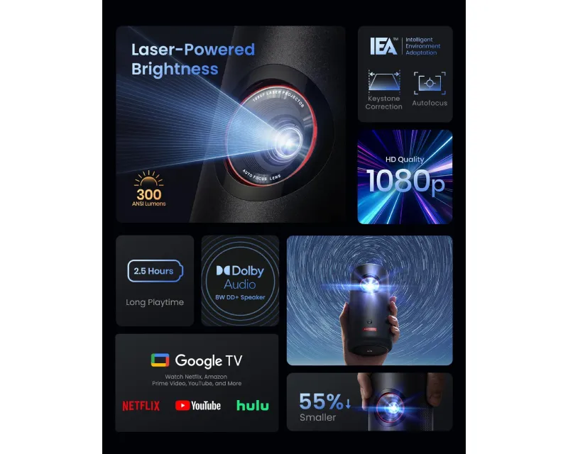 ANKER Nebula Capsule 3 Full HD Android TV projektor Slika 9