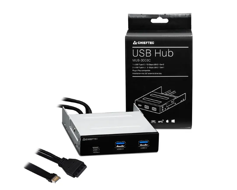 CHIEFTEC MUB-3003C 3.5" 2xUSB 3.0 + 1xUSB Type-C Front Panel Slika 4