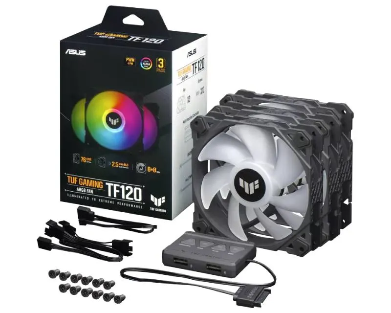 ASUS TUF GAMING TF120 ARGB BLACK EDITION 3IN1 ventilator Slika 6
