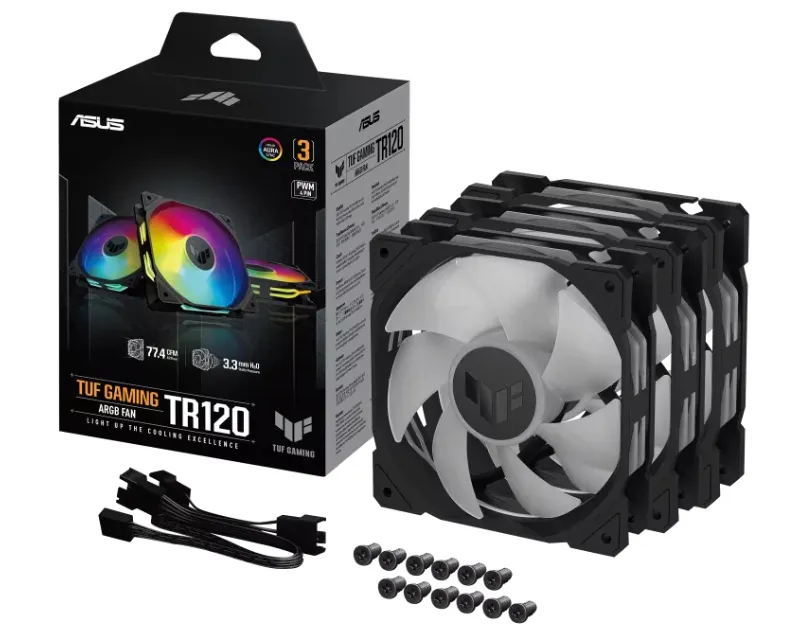 ASUS TUF GAMING TR120 ARGB BLACK EDITION 3IN1 ventilator Slika 1