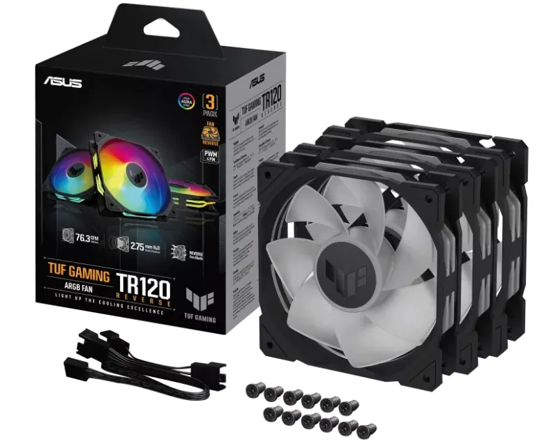 ASUS TUF GAMING TR120 ARGB REVERSE BLACK 3IN1 ventilator Slika 1