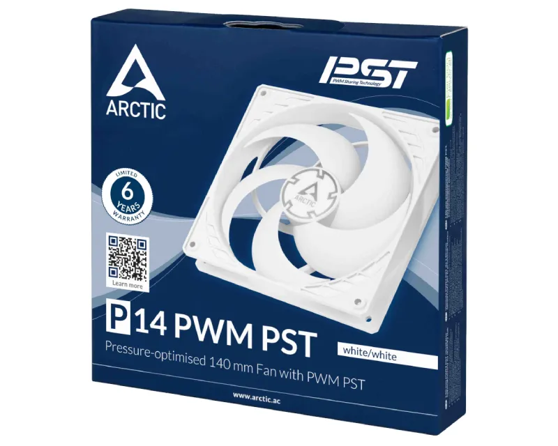 ARCTIC P14 PWM PST 140mm ventilator beli (ACFAN00197A) Slika 3