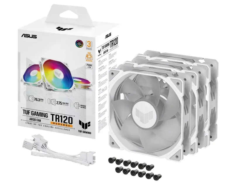 ASUS TUF GAMING TR120 ARGB REVERSE WHITE 3IN1 ventilator Slika 8