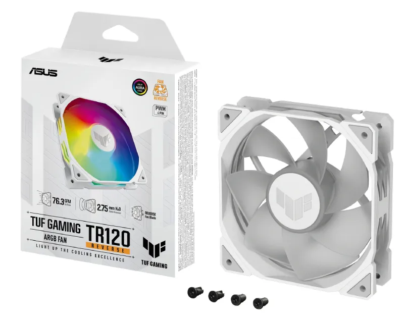 ASUS TUF GAMING TR120 ARGB REVERSE WHITE ventilator Slika 1