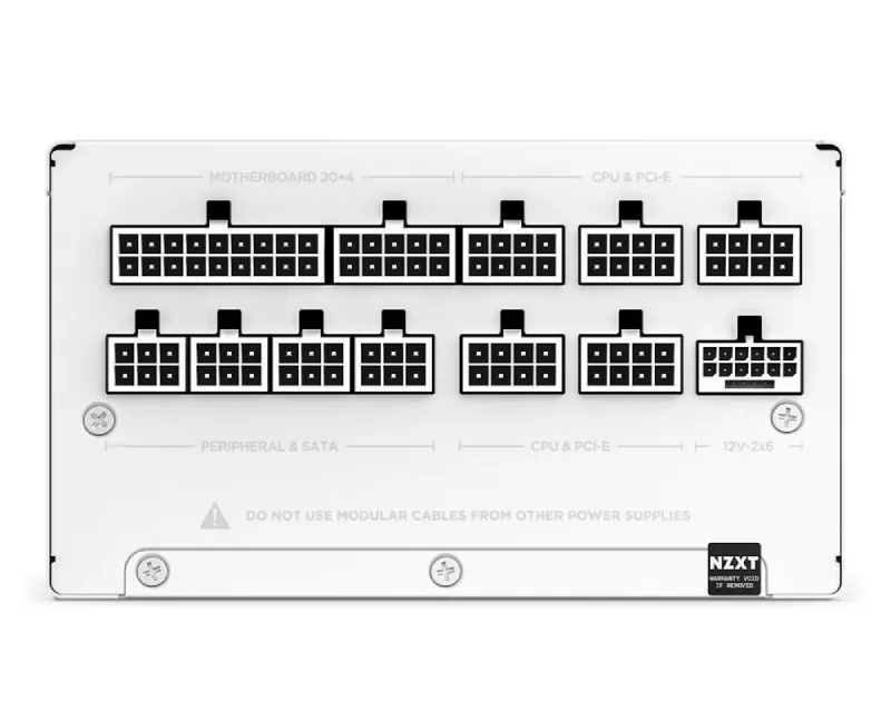 NZXT C1000 Gold ATX 3.X 1000W (PA-0G2BW-EU) modularno napajanje belo  Slika 5