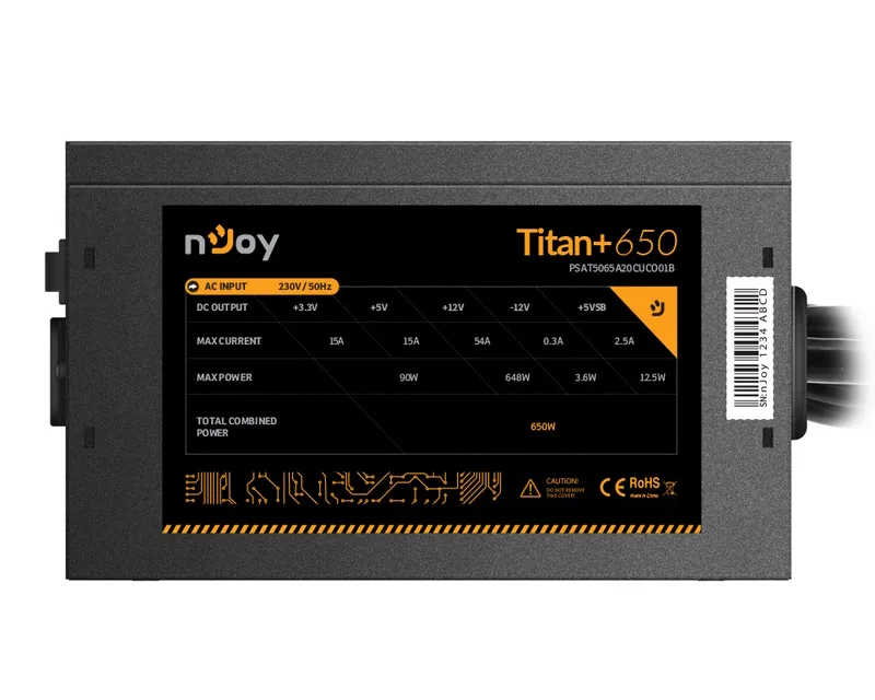 NJOY Titan+ 650 650W napajanje (PSAT5065A20CUCO01B) Slika 4