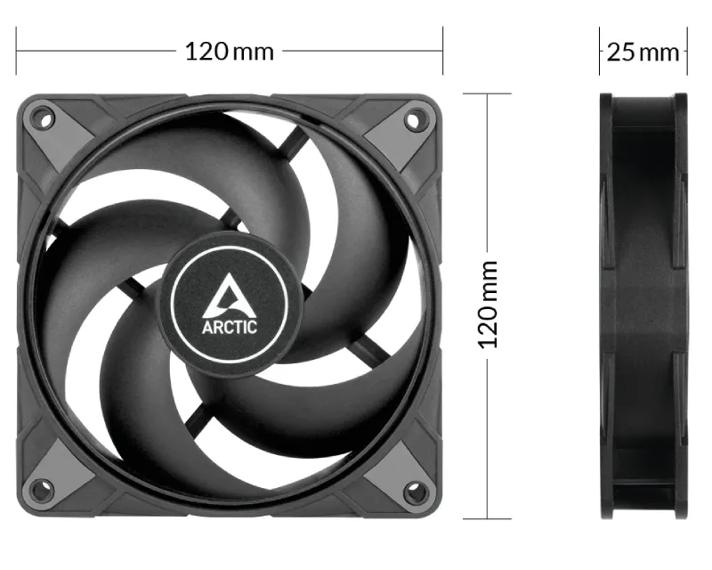 ARCTIC P12 120mm Max ventilator crni (ACFAN00280A)  Slika 5
